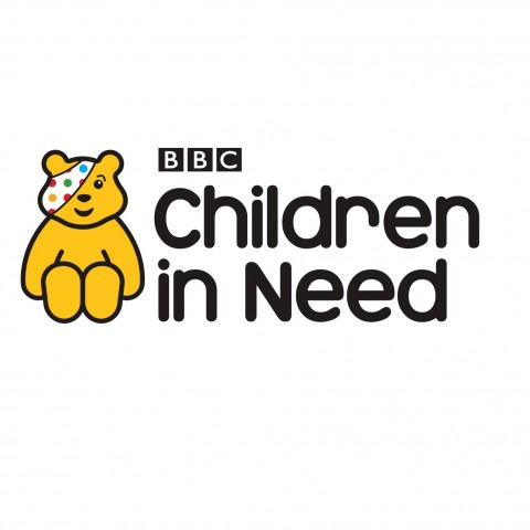 BBC Children in Need logo with image of Pudsey Bear