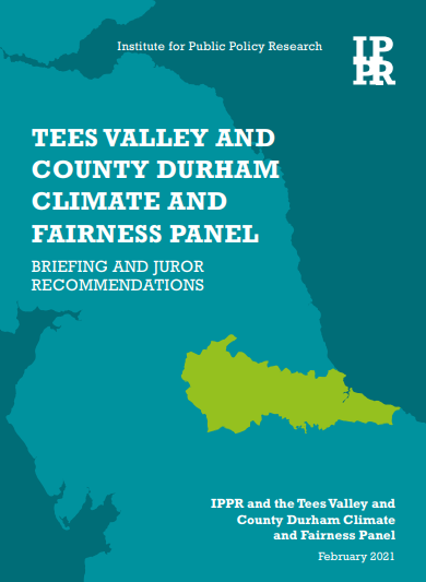 Front cover of IPPR Citizen Jury Panel Recommendations report
