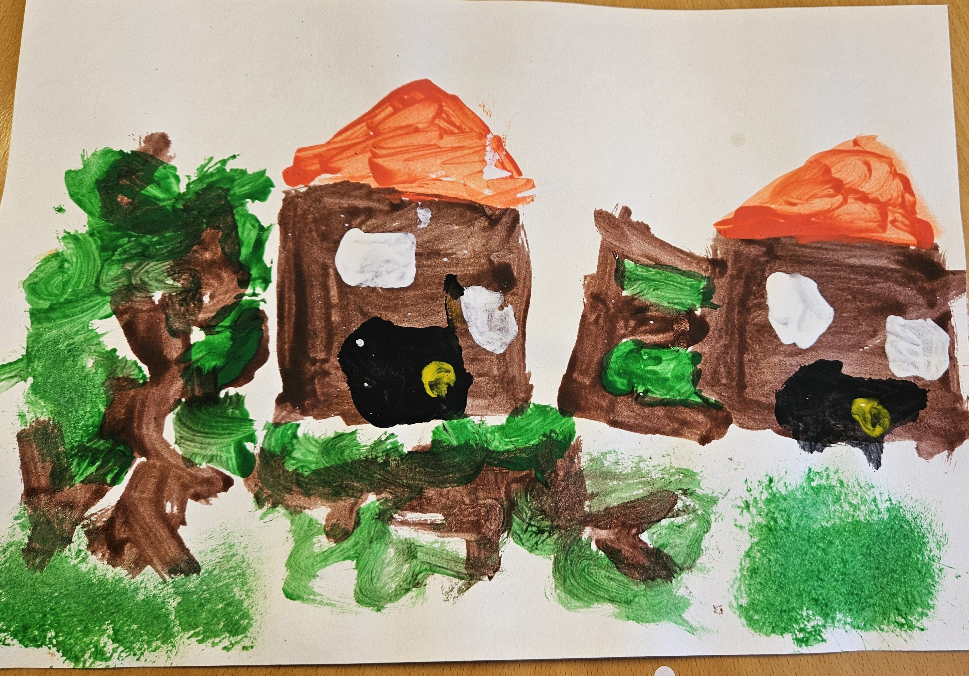 A child's painting of their home